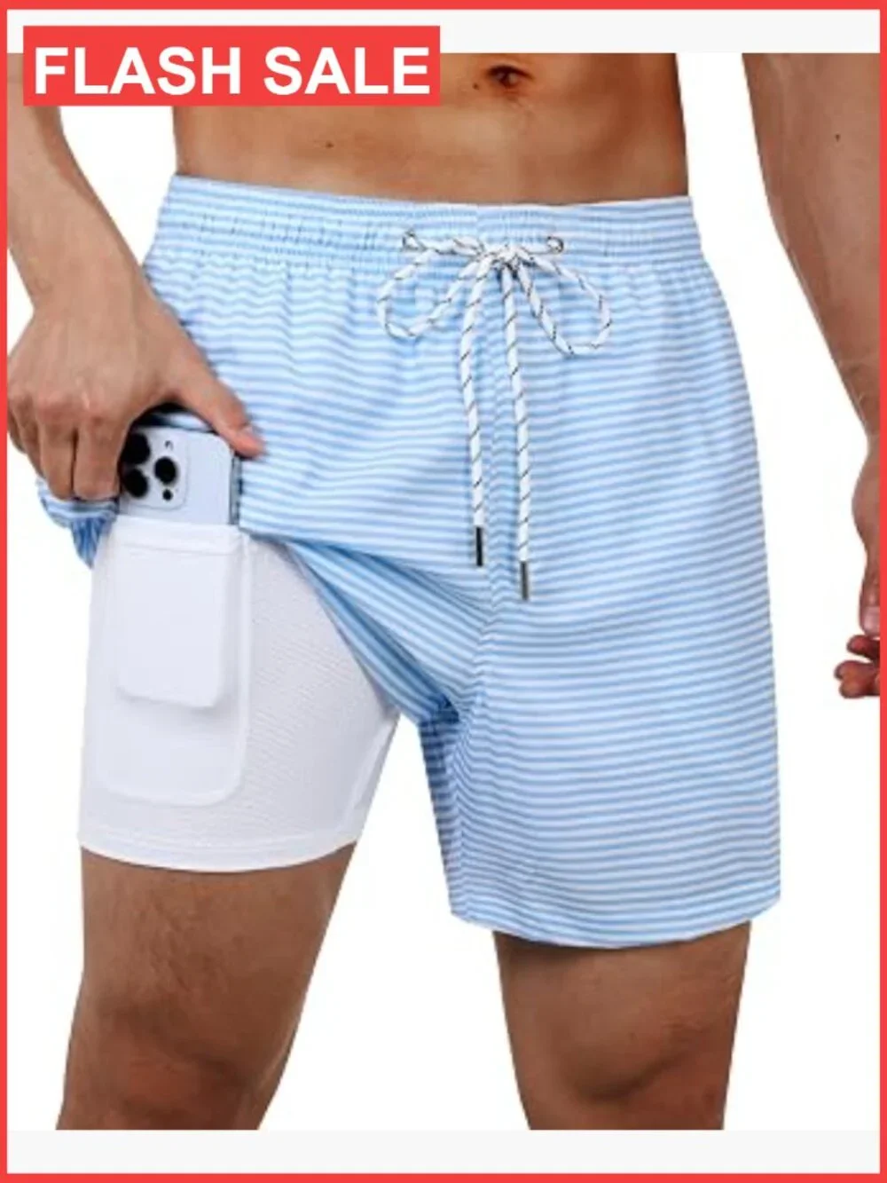 5in Swim Trunks with Compression Liner Pockets Quick Dry Stretch Beach Surf
